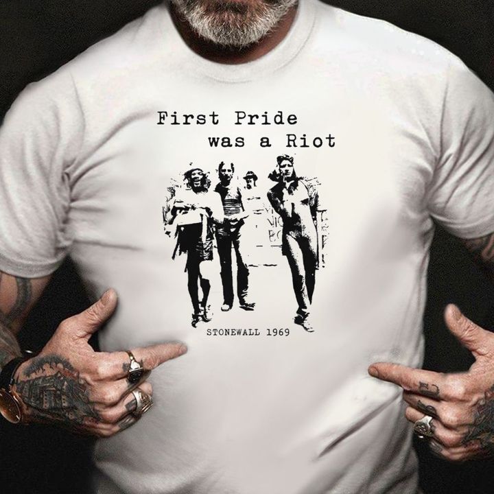 The First Pride Was A Riot Shirt Stonewall 1969 Vintage T-Shirt Gifts For LGBT Friends