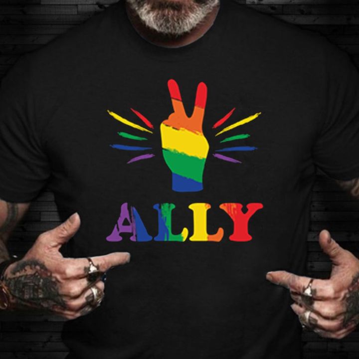 Ally Shirt June Gay Pride Month LGBTQ Merch Gift For Lesbian Girlfriend