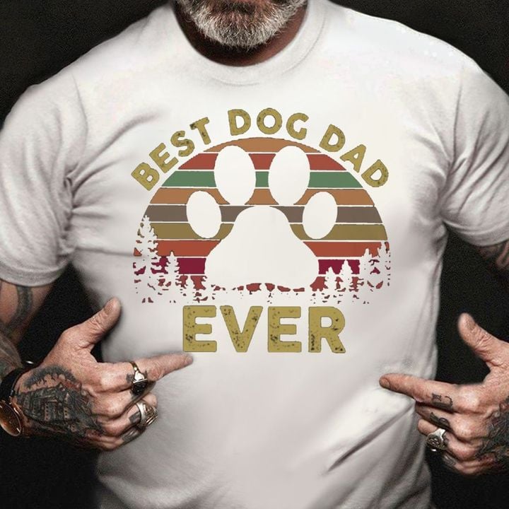 Fathers Day Shirt Best Dog Dad Ever Vintage T-Shirt Uncle Fathers Day Gifts