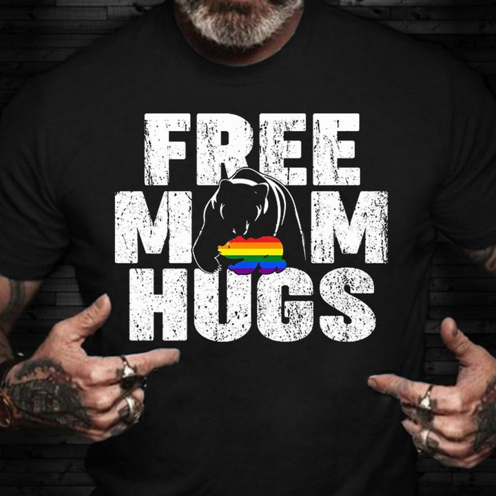 Free Mom Hugs Shirt Rainbow Bear LGBTQ Month Gay Pride Gifts For Boy