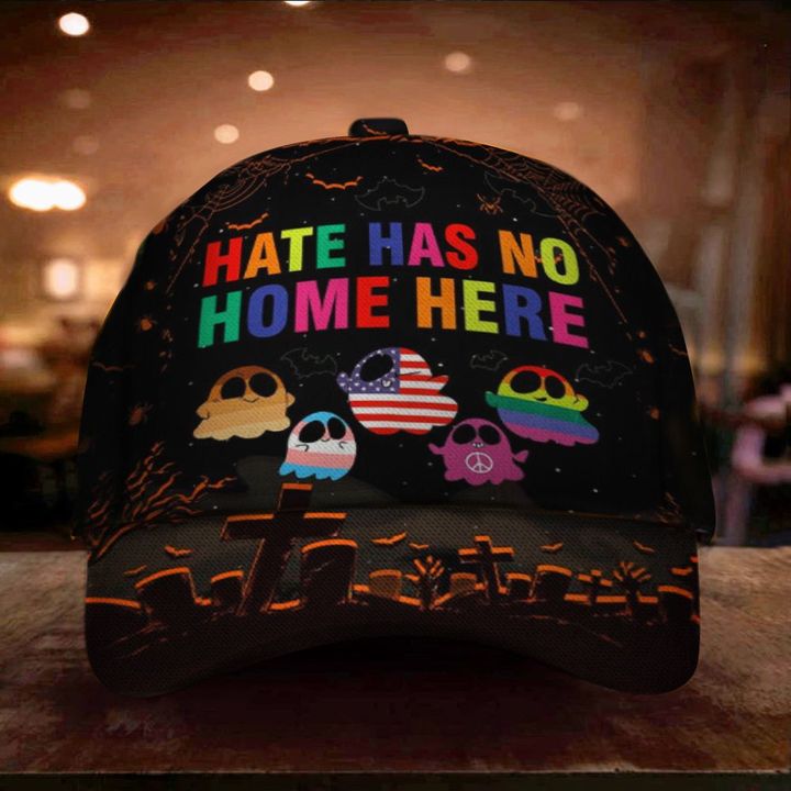 Hate Has No Home Here Halloween Baseball Cap Ghost Cute Halloween Merch Gift For Adults