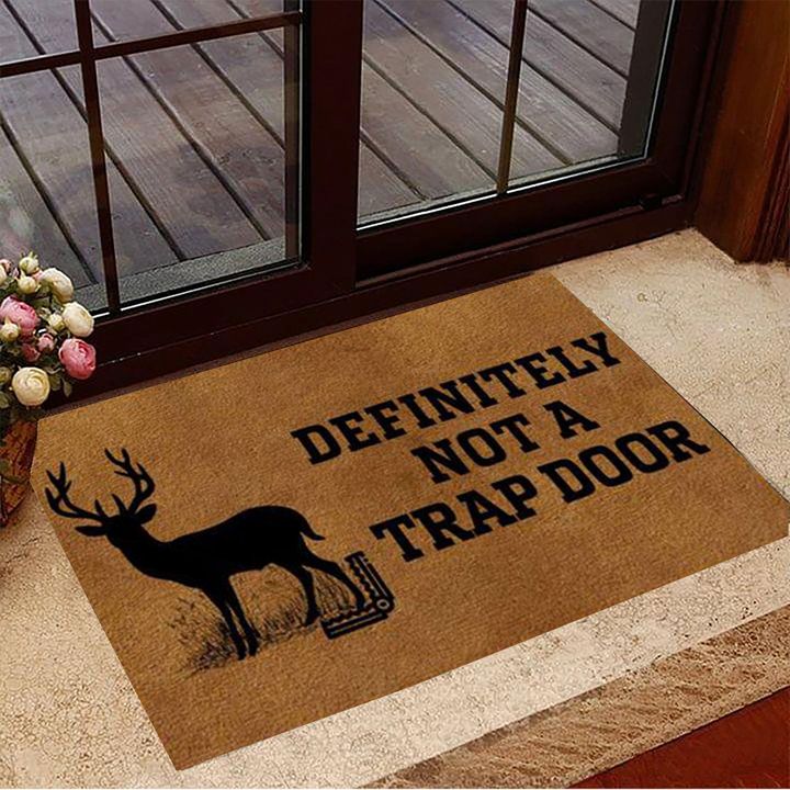 Definitely Not A Trap Door Deer Doormat Funny Doormat Sayings House Decor