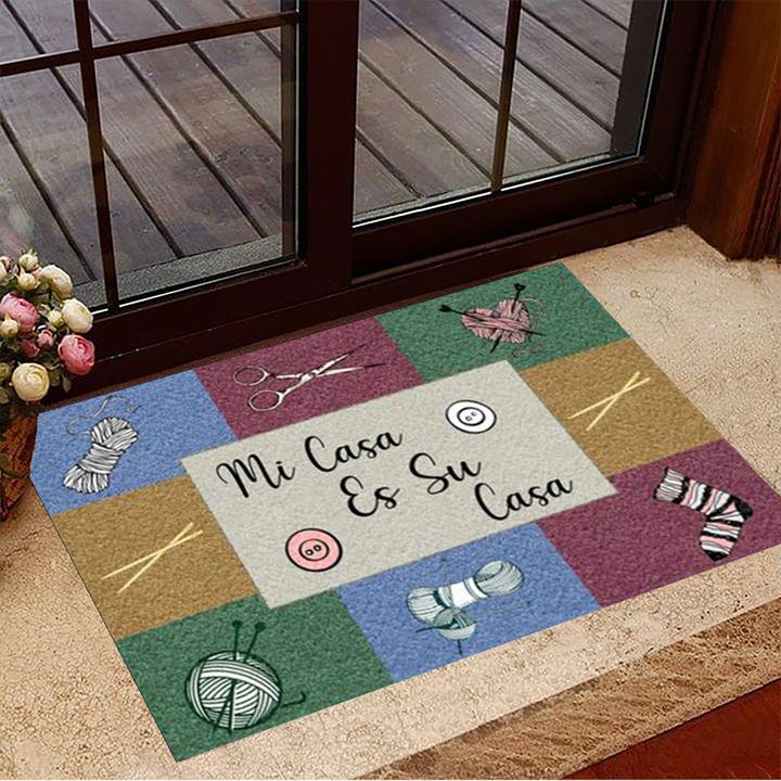 Mi Casa Es Su Casa Knitting Doormat Decorative Door Mats Gifts For New House