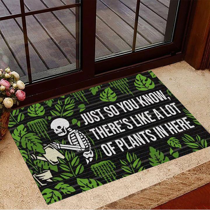 Skeleton Just So You Know There's Like A Lot Of Plants Doormat Palm Tree Doormat Home Decor