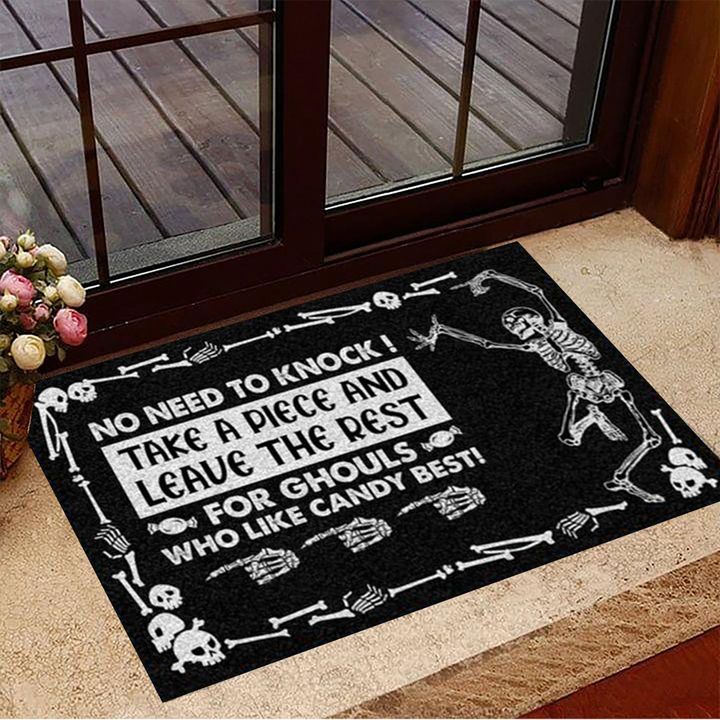 Skeleton No Need To Knock Take A Piece And Leave The Rest Doormat Funny Doormat House Decor