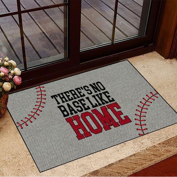 There's No Base Like Home Baseball Doormat Inside Door Mats Modern House Decor