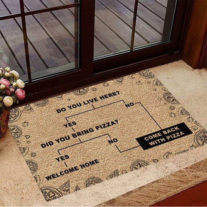 Yes Welcome Home And No Come Back With Pizza Doormat Vintage Doormat New Home Gift Ideas