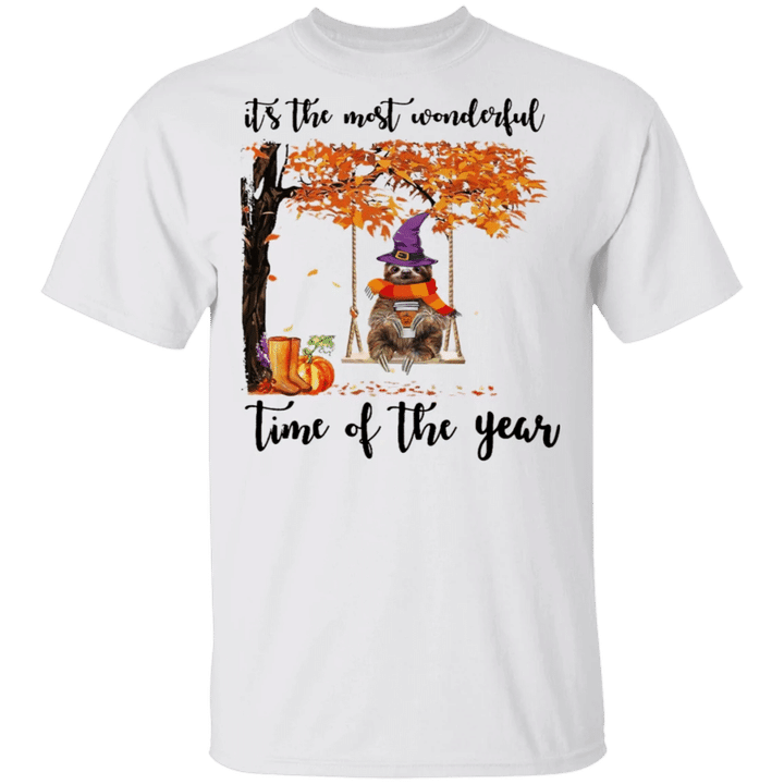 Sloth It's The Most Beautiful Of The Year T-Shirt Halloween Apparel For Sloth Lover Fall Shirt