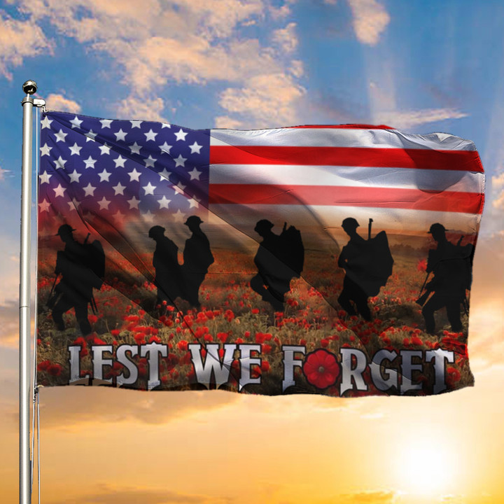 Soldiers Lest We Forget Poppy Flag American Flag Veterans Day Ideas