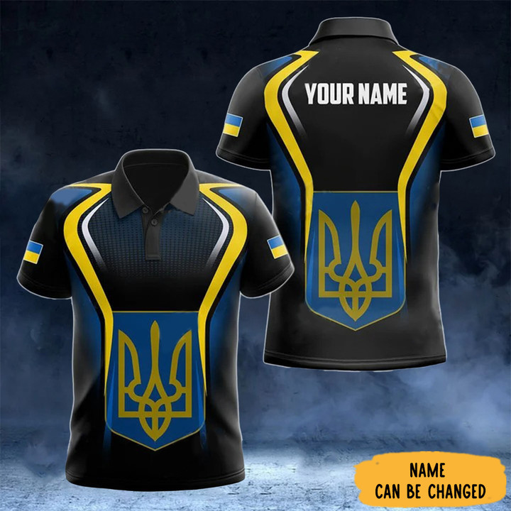 Customized Coat Of Arms Of Ukraine Polo Shirt Ukrainian Trident Polo Shirt Best Gifts For Dad