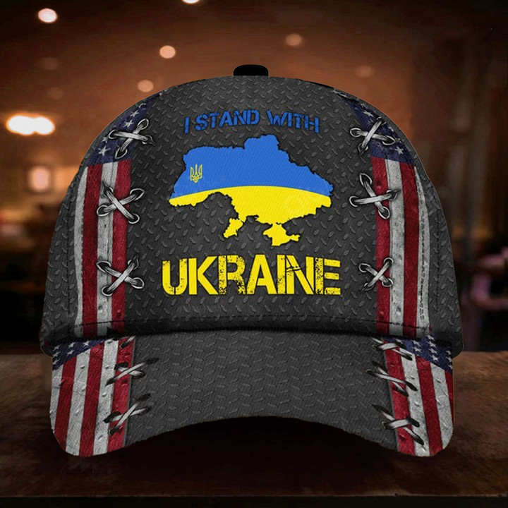 USA Stand With Ukraine Hat American Support Ukraine Retro Hats Gifts For Stepdad