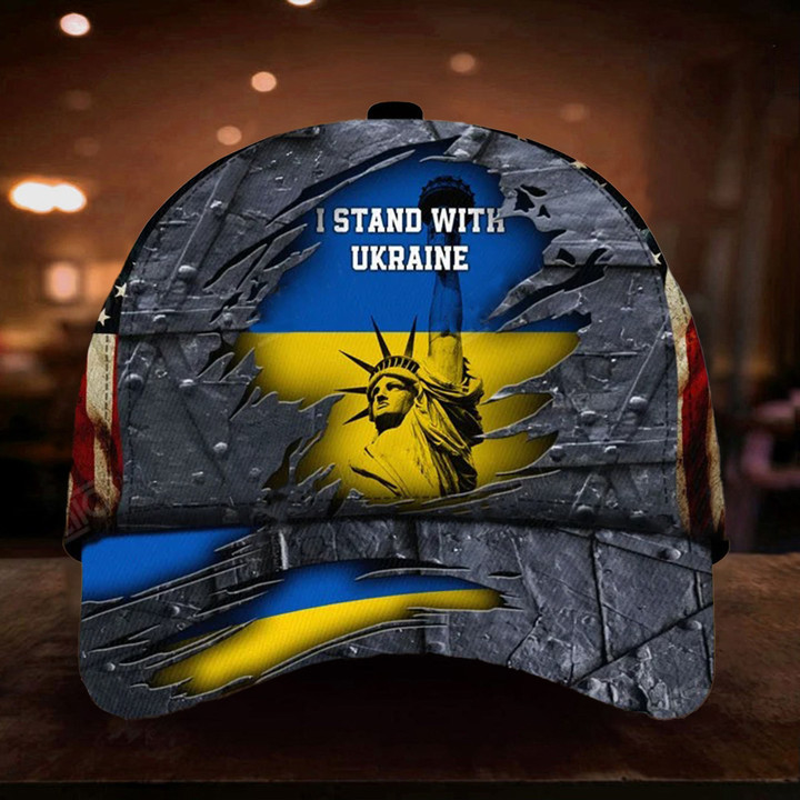 USA Stand With Ukraine Hat Statue Of Liberty American Ukraine Flag Hats Gift For Father
