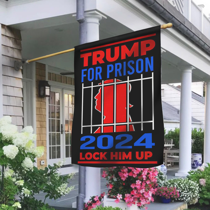 Trump 2024 Lock Him Up Flag Trump For Prison Flag President Campaign Merchandise