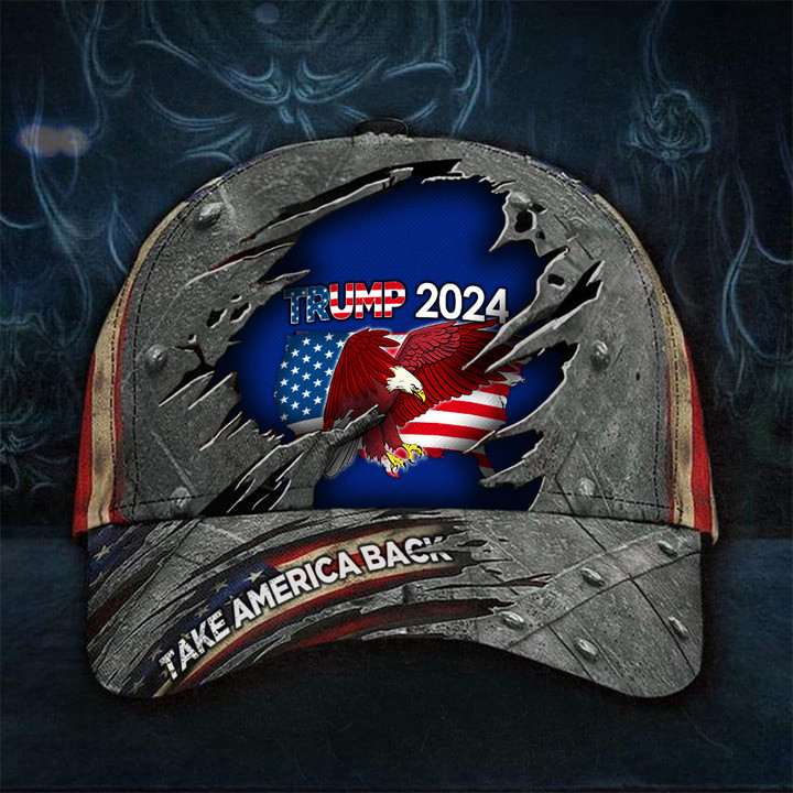 Trump 2024 Hat US Eagle Take America Back Vote For Trump President Hats Vintage Merch