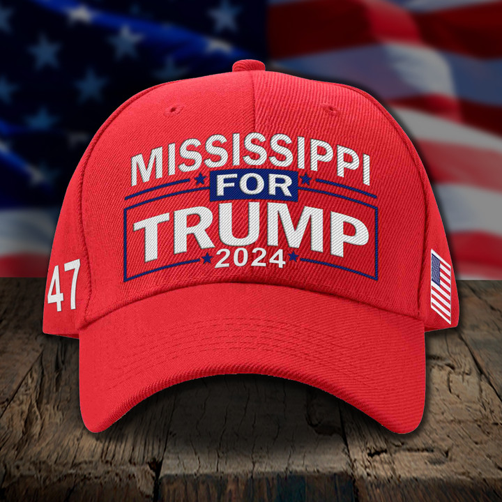 Mississippi For Trump 2024 Hat 47 MAGA Caps For Sale Gifts For Trump Lovers