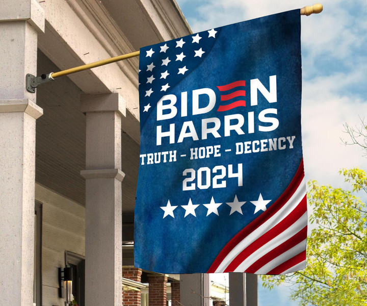 Biden Harris 2024 Truth Hope Decency Flag Joe Biden Presidential Election Political Flag