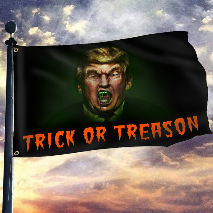 Trick Or Treason Trump Flag Anti-Trump Movement Halloween Yard Decorations