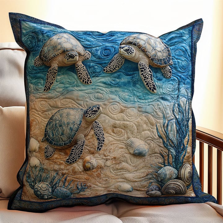 Serene Turtle WX0302176CL Quilt Pillow Case
