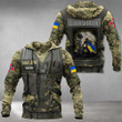 Personalized Name Ukraine Army Slava Ukraini Zip Up Hoodie Camouflage Clothes