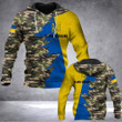 Slava Ukraini Camo Hoodie Ukraine Flag Camouflage Clothing