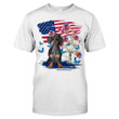 Dachshund With Flowers American Flag Shirt Happy 4th Of July Pet T-Shirt Gift For Dog Owners