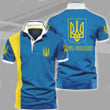 Slava Ukraini Trident Ukraine Symbol Polo Shirt Strong Ukraine Blue Clothing Mens