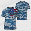 United States Navy Polo Shirt Mens Navy Military Camo Flag Clothing