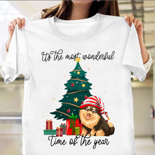 Pomeranian Us The Most Wonderful Time Of The Year Shirt Merry Christmas T-Shirt Xmas Gifts