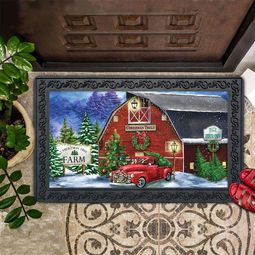 Christmas Tree Farm Doormat Xmas Doormat Christmas Decorations Indoor