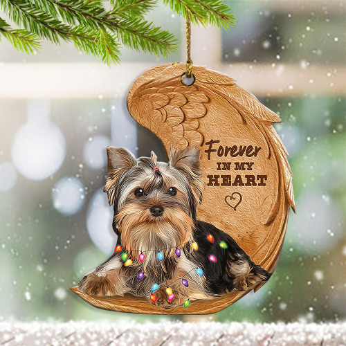 Yorkie Forever In My Heart Ornament Pet Memorial Christmas Ornament Gifts For Yorkie Lovers
