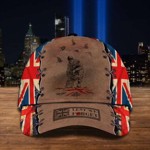 UK Veteran Lest We Forget Hat Patriotic Honor Fallen British United Kingdom Soldiers Veterans