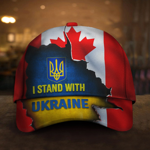 I Stand With Ukraine Canada Flag Hat Support For Ukraine Merch For Canadian