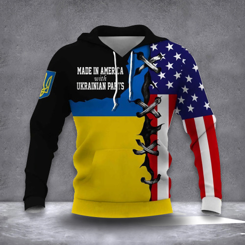 American Ukrainian Flag Hoodie Made In American With Ukrainian Parts Merch Support For Ukraine