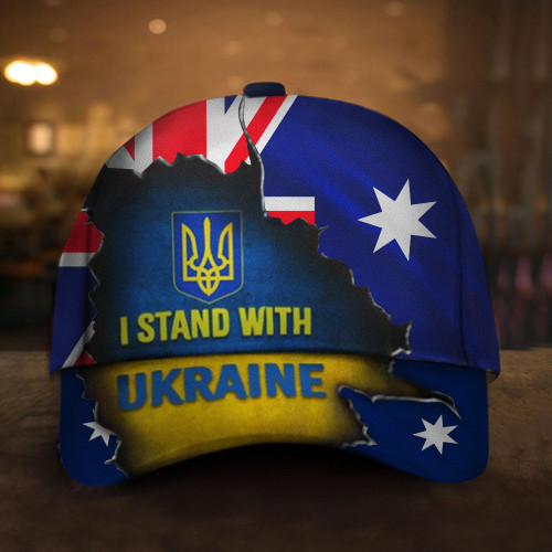 I Stand With Ukraine Australia Flag Hat Stand With Support Ukraine Merch For Australian