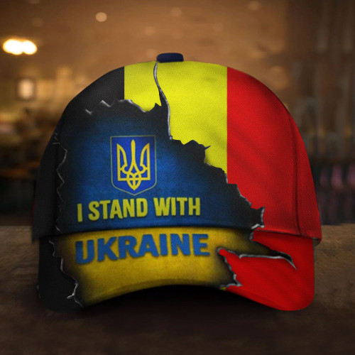I Stand With Ukraine Belgium Flag Hat I Stand With Ukraine 2022 Merch For Belgium