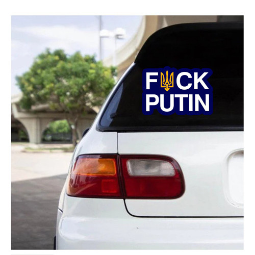 Fuck Putin Car Stickers Stand With Ukraine Support Ukraine Merchandise