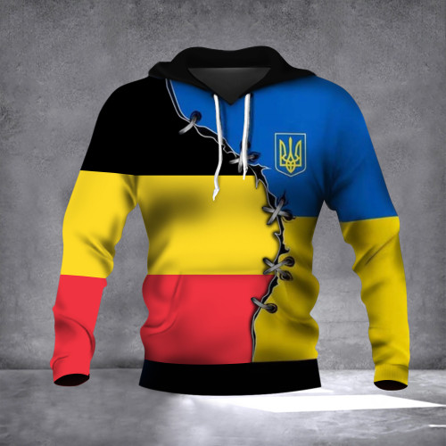 Support Ukraine Belgium Ukrainian Flag Hoodie No War In Ukraine Clothes Merch