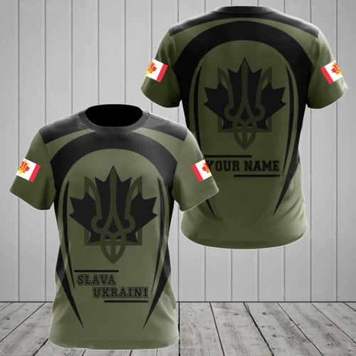 Canada Ukraine Trident Symbol Slava Ukraini Shirt Mens Canadian Ukrainian T-Shirt