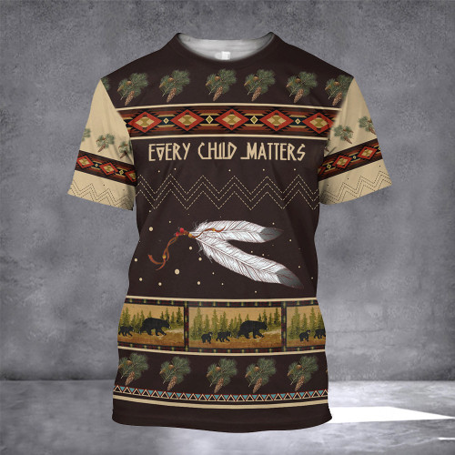 Every Child Matters Feathers Shirt Black Bear Awareness Every Child Matters Merch