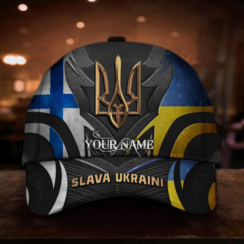 Personalized Finland Stands With Ukraine Hat Slava Ukraini Merch Finnish Gift