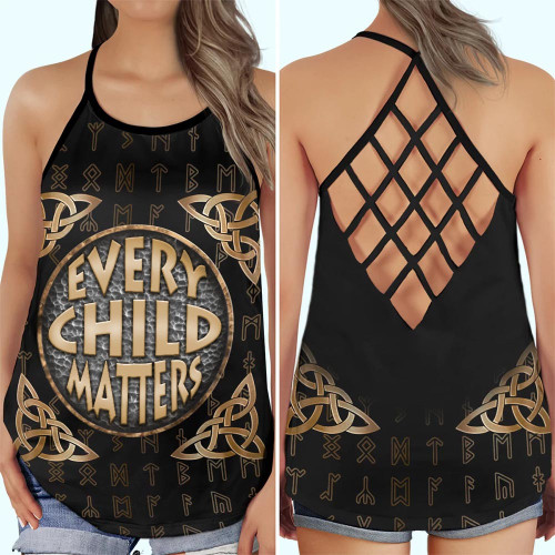 Every Child Matters Cross Tank Top Orange Shirt Day Canada Clothing Gift
