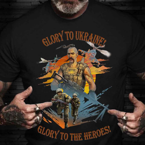 Ukrainian Soldiers Stand With Ukraine Shirt Glory To Ukraine Glory To The Heroes Merch Clothing