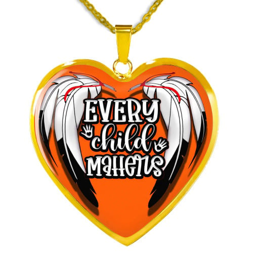 Every Child Matters Heart Necklace Orange Day Canada Every Child Matters Awareness Merch