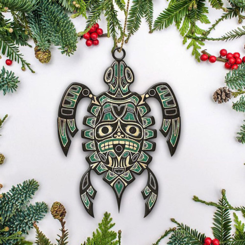 Turtle Pacific Northwest Ornament Haida Art Tree Christmas Decoration
