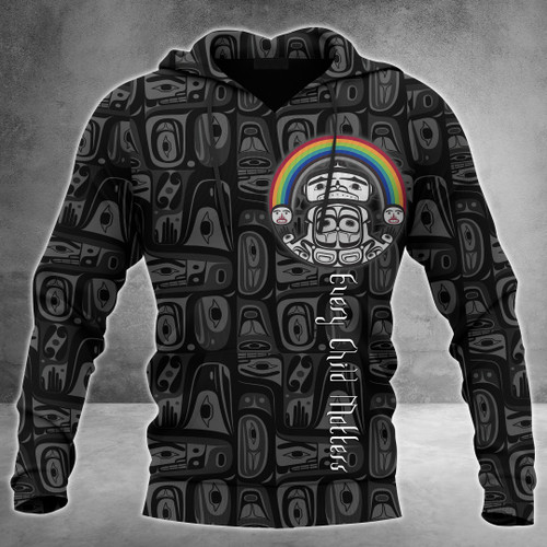 Every Child Matters Hoodie Pacific Northwest Haida Art Style 3D Printed Clothing