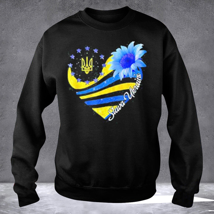 Stand With Ukraine Slava Ukraini Sweatshirt Sunflower Support Ukraine Merch