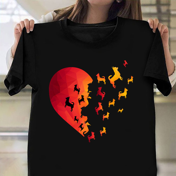 Chihuahua Dog Heart Shirt Funny Animal Graphic Tees Gifts For Chihuahua Lovers