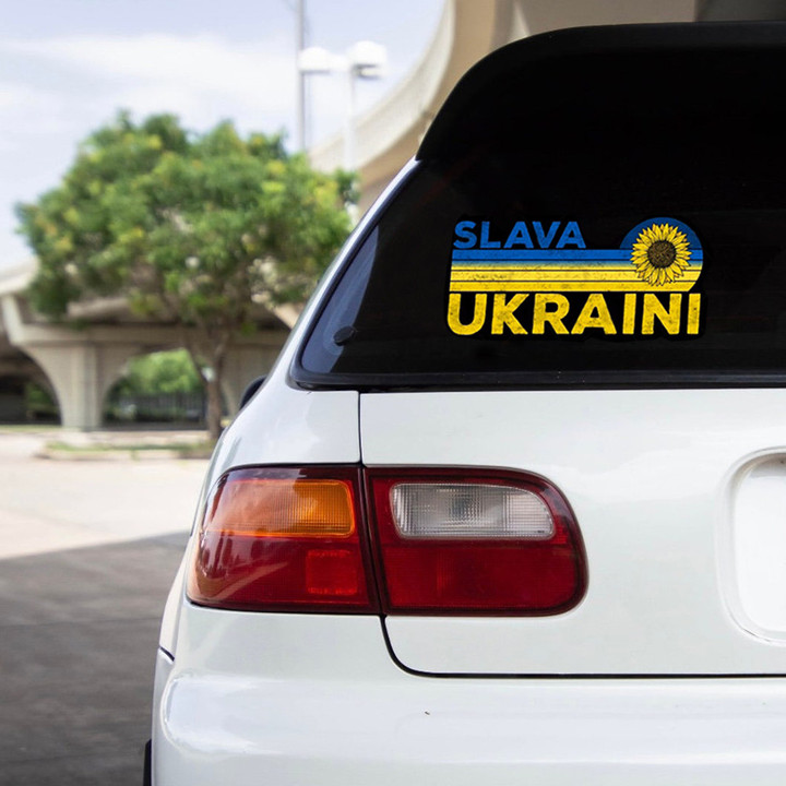 Stand With Ukraine Slava Ukraini Car Stickers Sunflower Glory To Ukraine Ukrainian Merch