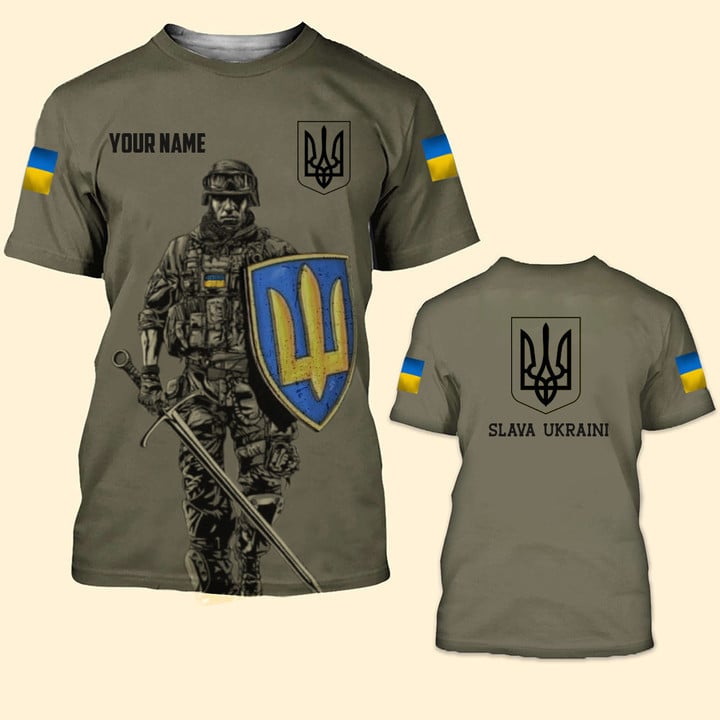 Personalized Name Ukraine Veteran Slava Ukraini Shirt Stand With Ukraine Merch