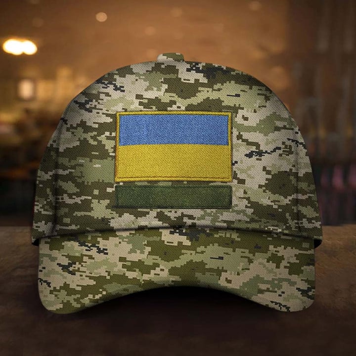 Personalized Name Stand With Ukraine Hat Camouflage Merchandise
